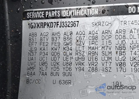 2015 GMC Acadia Sle-2 z USA, uszkodzony, nr VIN 1GKKRPKD7FJ332967